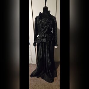 Elegant Black Victorian-Style Dress